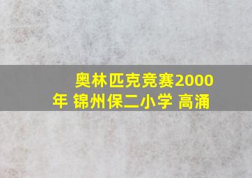 奥林匹克竞赛2000年 锦州保二小学 高涌